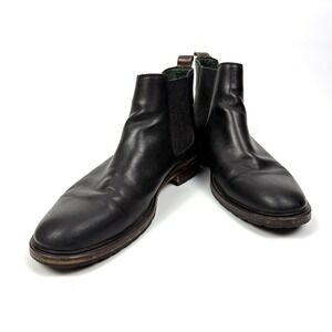 Johnston Murphy J & M 1850 Chesea Boot Mens Sz 12 Black Leather Brown Contrast